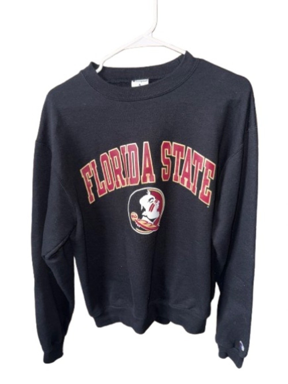 Champion Black Pullover Sweatshirt with Small Logo Tag